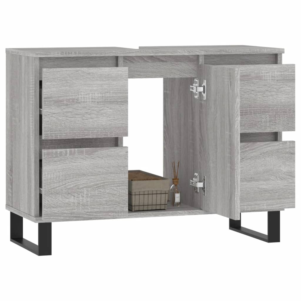 Bathroom Cabinet Grey Sonoma 80x33x60 cm Engineered Wood