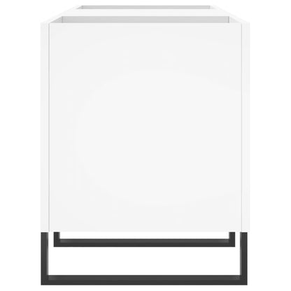 Record Cabinet White 121x38x48 cm Engineered Wood