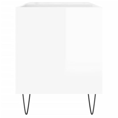 Record Cabinet High Gloss White 85x38x48 cm Engineered Wood