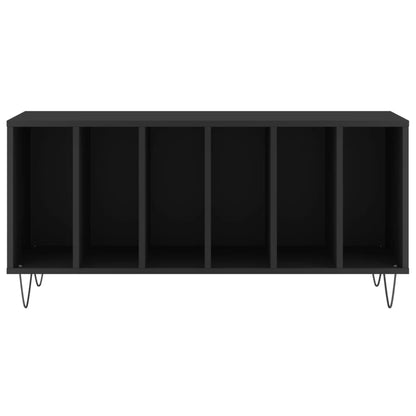 Record Cabinet Black 100x38x48 cm Engineered Wood