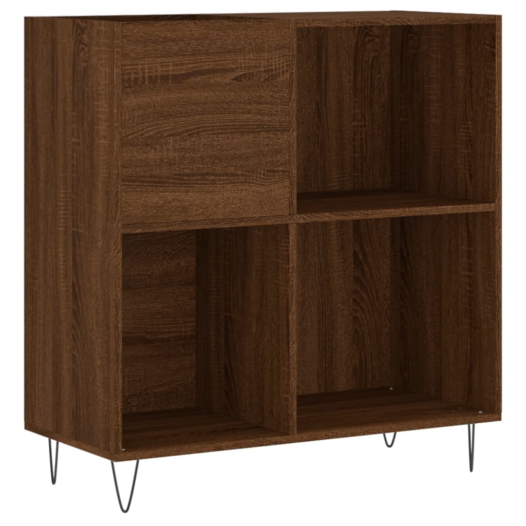 Record Cabinet Brown Oak 84.5x38x89 cm Engineered Wood
