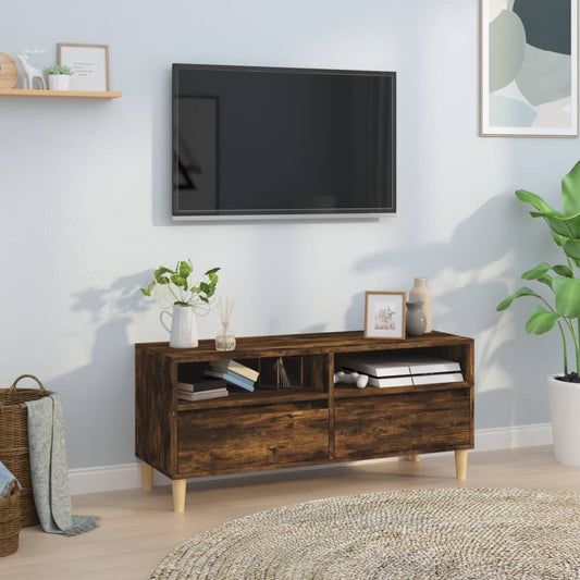 TV Cabinet Smoked Oak 100x34.5x44.5 cm Engineered Wood