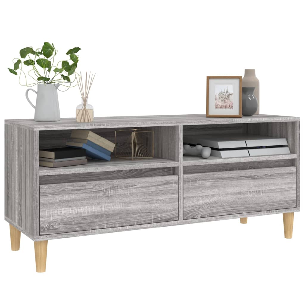 TV Cabinet Grey Sonoma 100x34.5x44.5 cm Engineered Wood