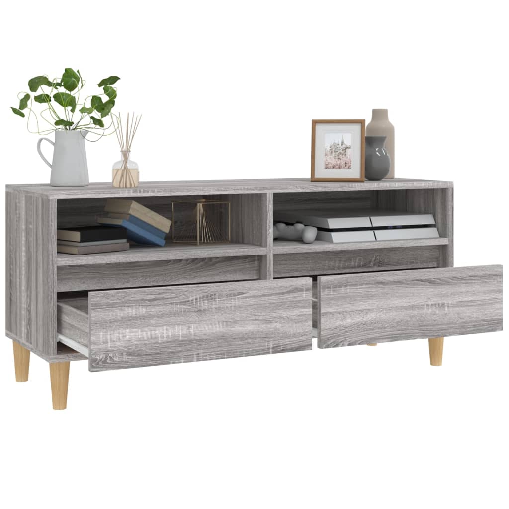 TV Cabinet Grey Sonoma 100x34.5x44.5 cm Engineered Wood