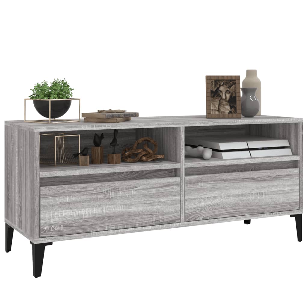 TV Cabinet Grey Sonoma 100x34.5x44.5 cm Engineered Wood