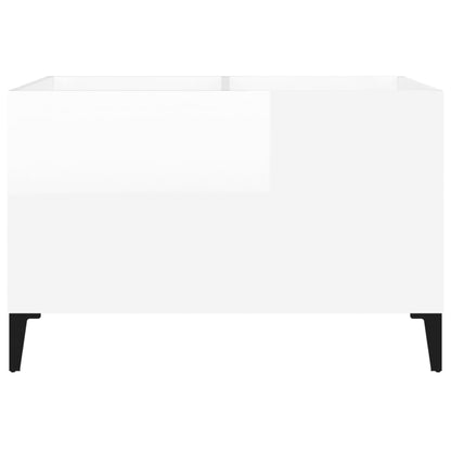 Record Cabinet High Gloss White 74.5x38x48 cm Engineered Wood