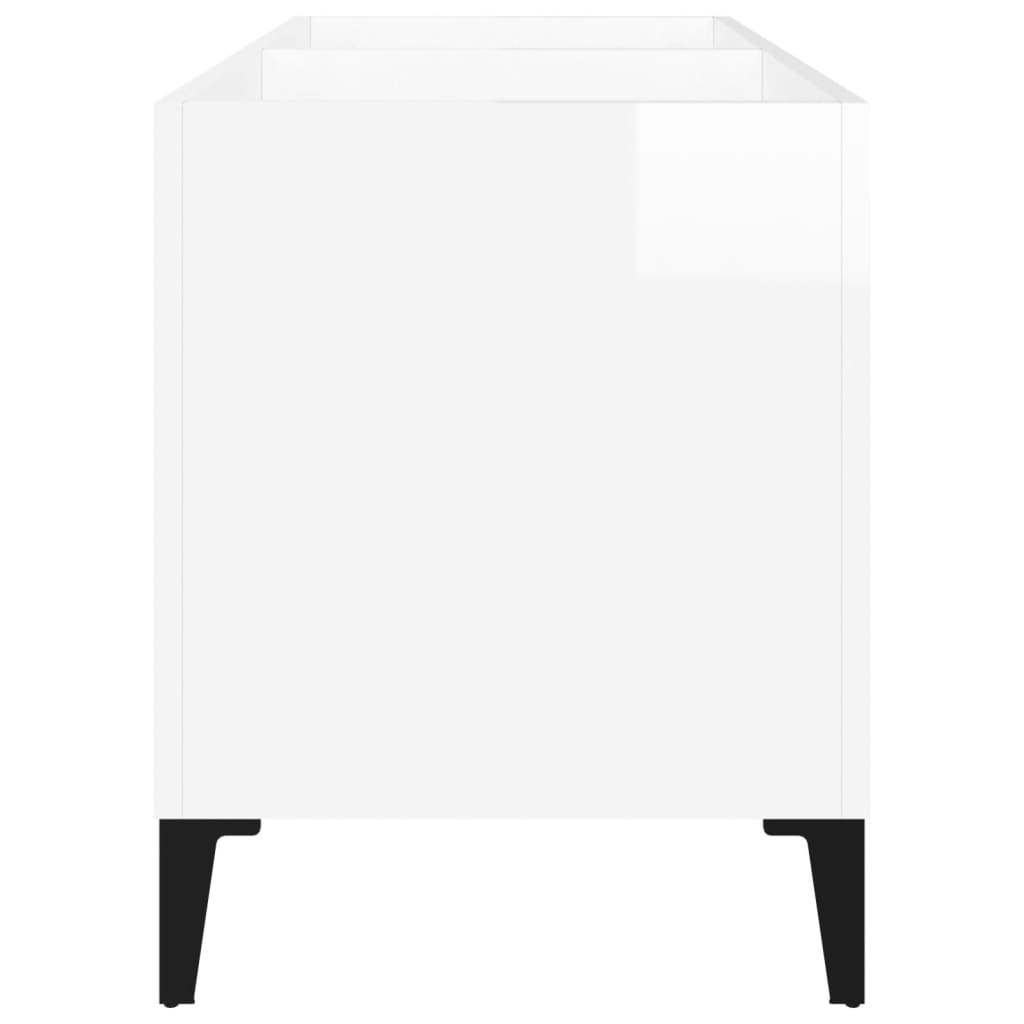 Record Cabinet High Gloss White 74.5x38x48 cm Engineered Wood