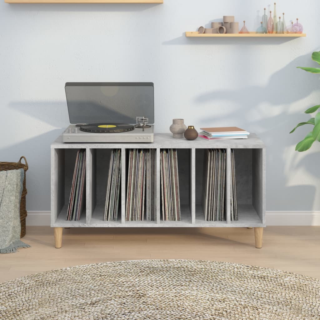 Record Cabinet Concrete Grey 100x38x48 cm Engineered Wood