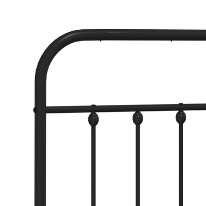 Metal Bed Frame without Mattress with Headboard Black 183x213cm