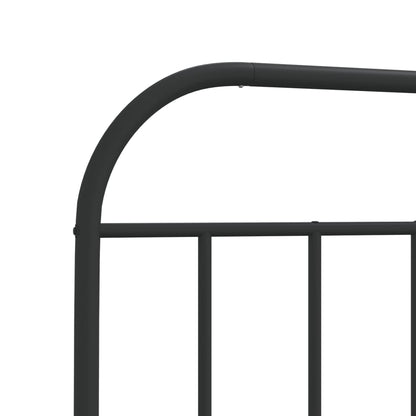 Metal Bed Frame without Mattress with Headboard Black 90x190cm
