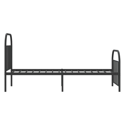 Metal Bed Frame without Mattress with Footboard Black 80x200cm
