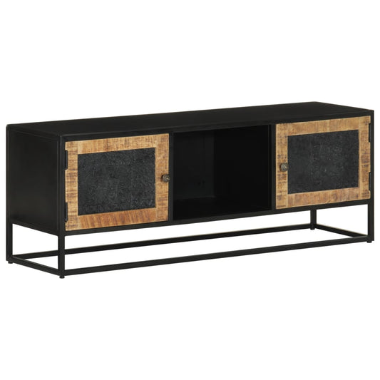 TV Cabinet 110x30x40 cm Solid Wood Mango and Iron