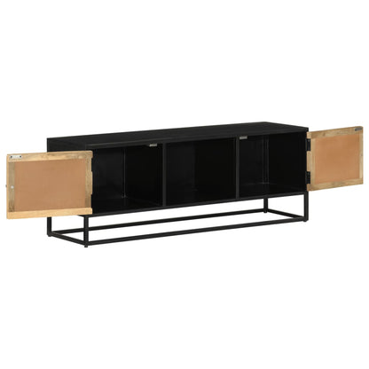 TV Cabinet 110x30x40 cm Solid Wood Mango and Iron