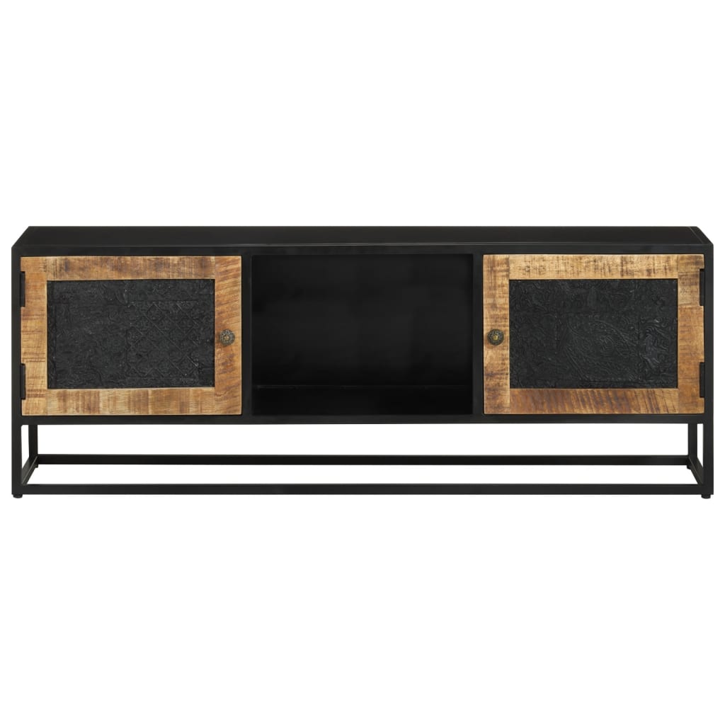 TV Cabinet 110x30x40 cm Solid Wood Mango and Iron