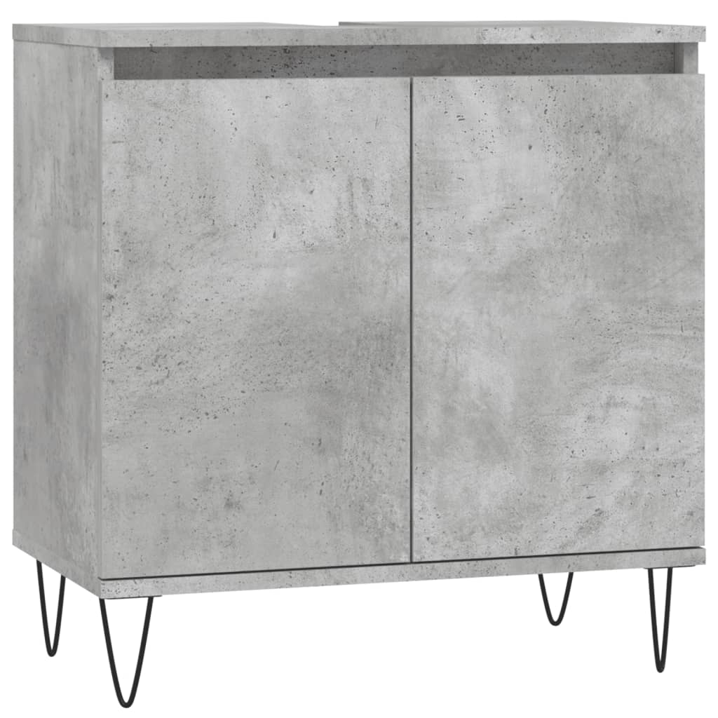 3 Piece Bathroom Cabinet Set Concrete Grey Engineered Wood