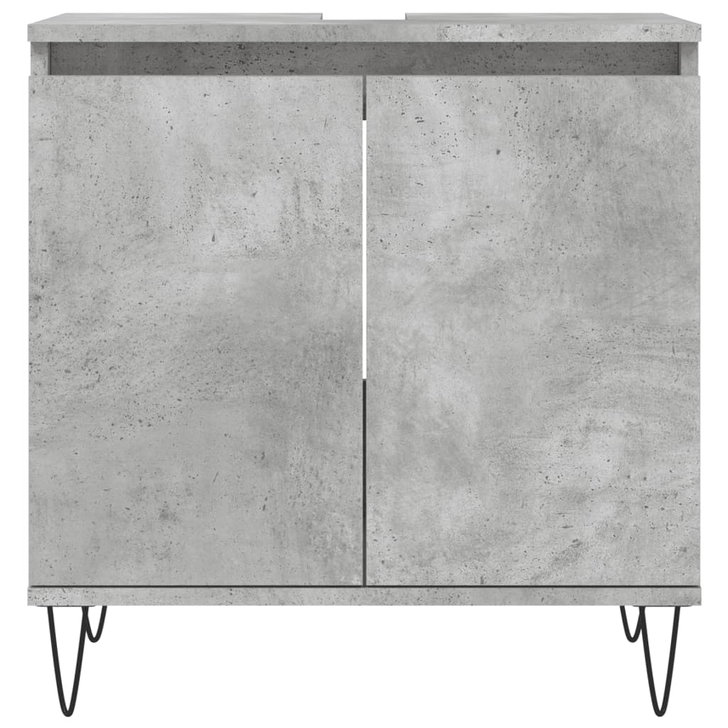 3 Piece Bathroom Cabinet Set Concrete Grey Engineered Wood