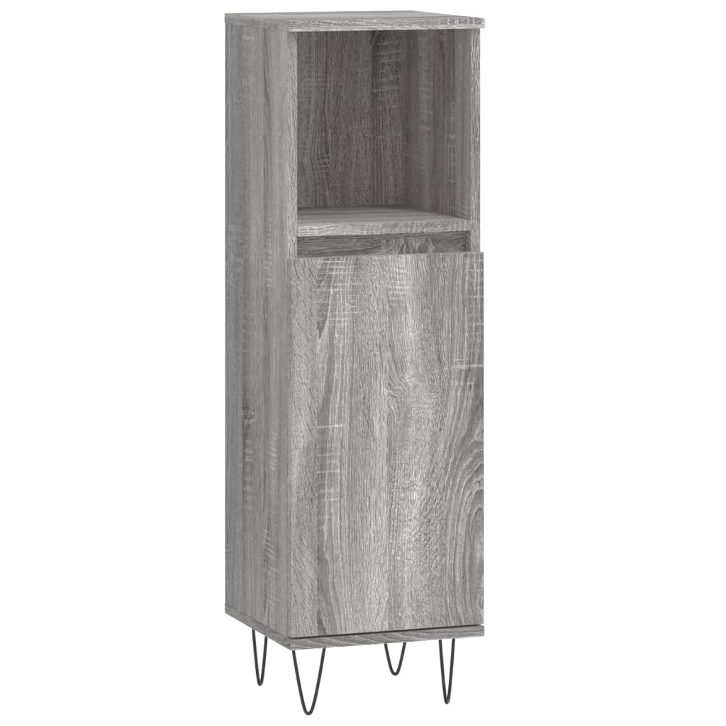 3 Piece Bathroom Cabinet Set Grey Sonoma Engineered Wood