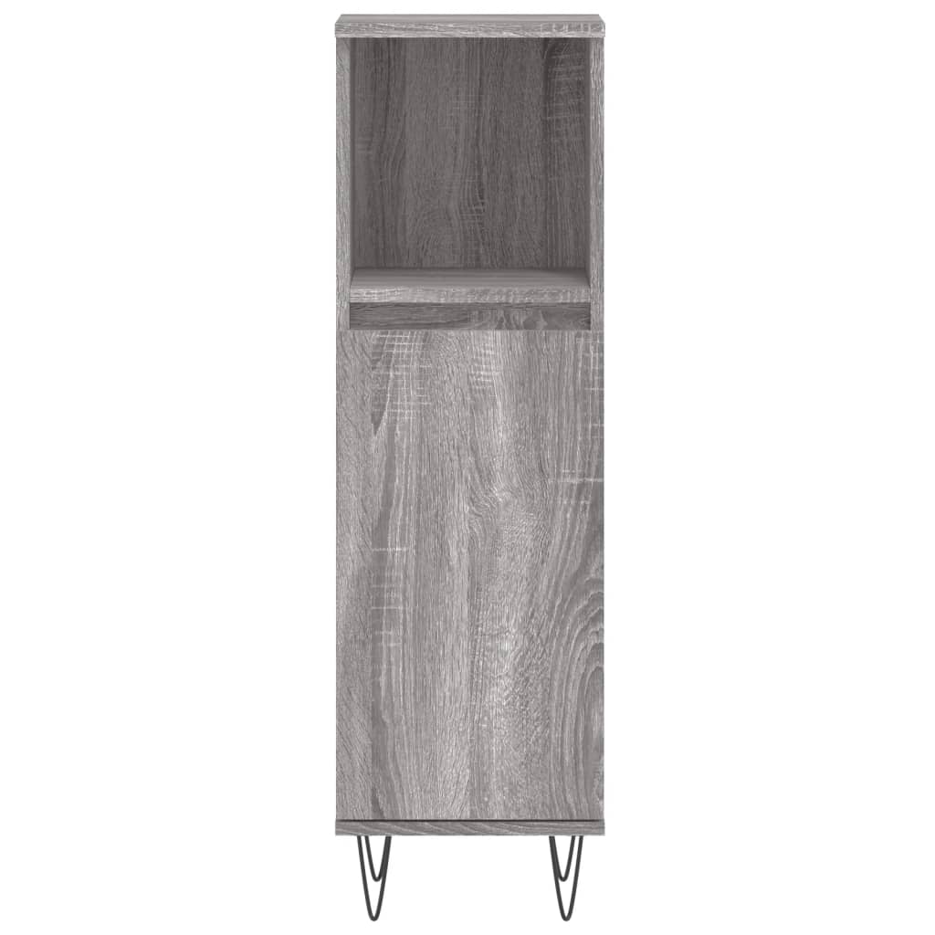 3 Piece Bathroom Cabinet Set Grey Sonoma Engineered Wood