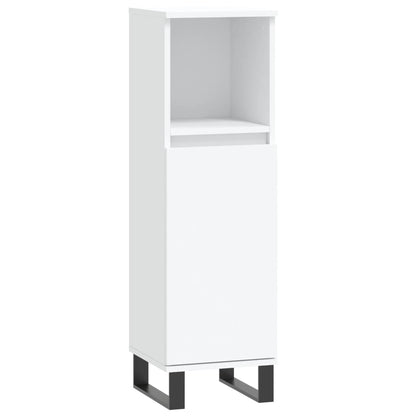 3 Piece Bathroom Cabinet Set White Engineered Wood