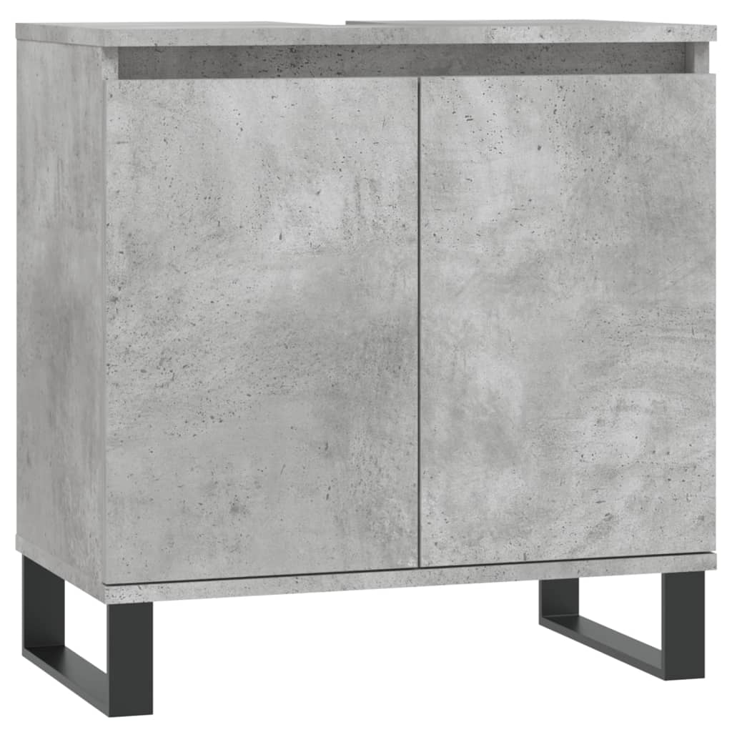 3 Piece Bathroom Cabinet Set Concrete Grey Engineered Wood