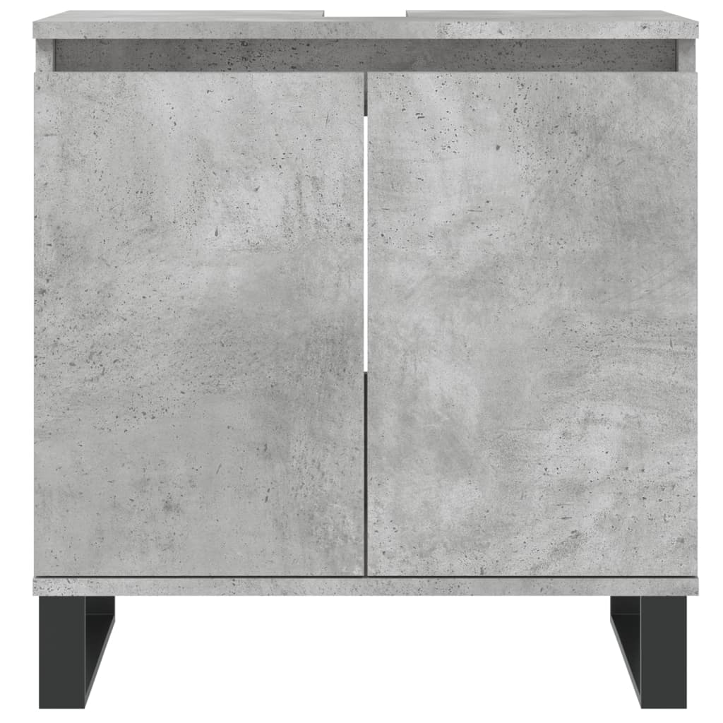 3 Piece Bathroom Cabinet Set Concrete Grey Engineered Wood