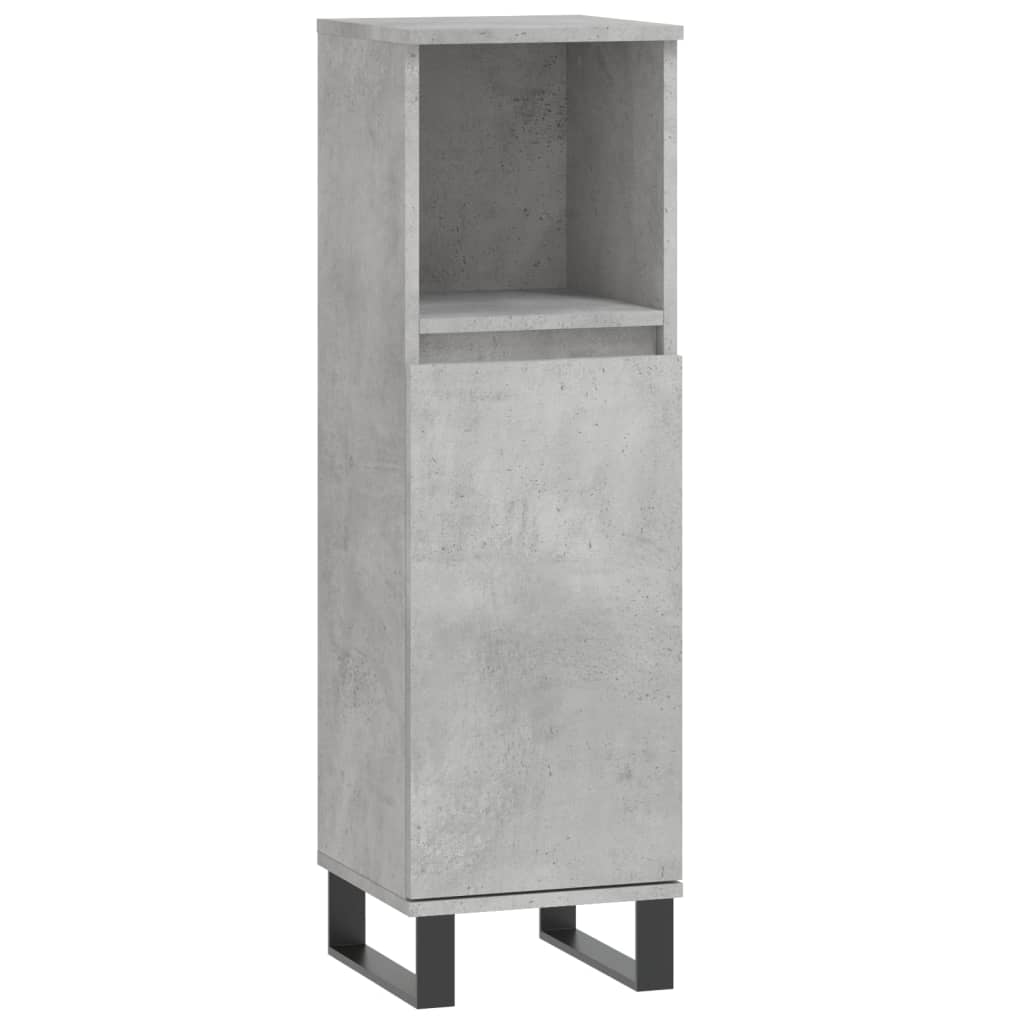 3 Piece Bathroom Cabinet Set Concrete Grey Engineered Wood