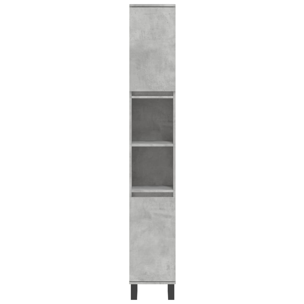 3 Piece Bathroom Cabinet Set Concrete Grey Engineered Wood