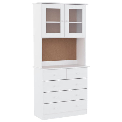 Highboard ALTA White 77x35x165 cm Solid Wood Pine