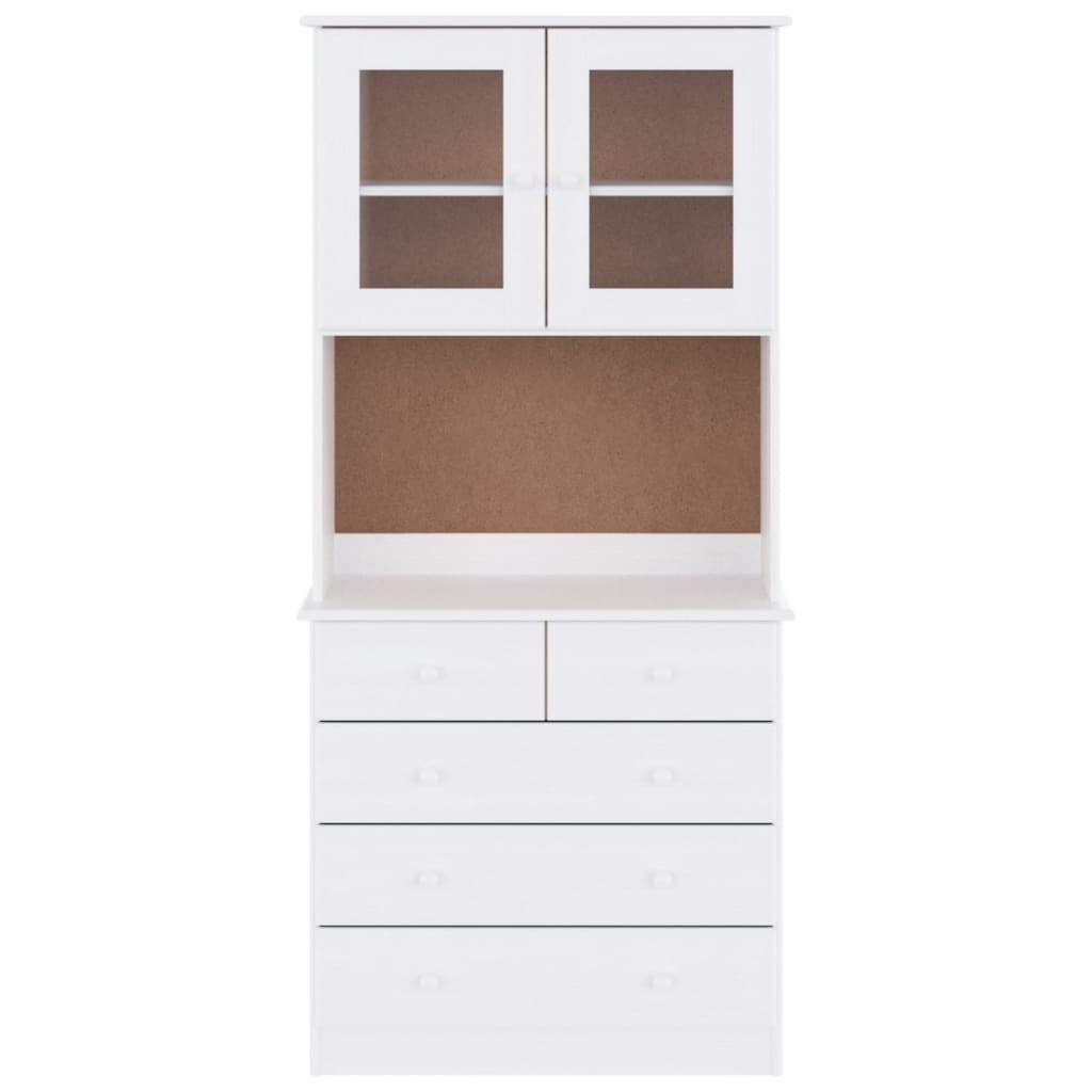 Highboard ALTA White 77x35x165 cm Solid Wood Pine