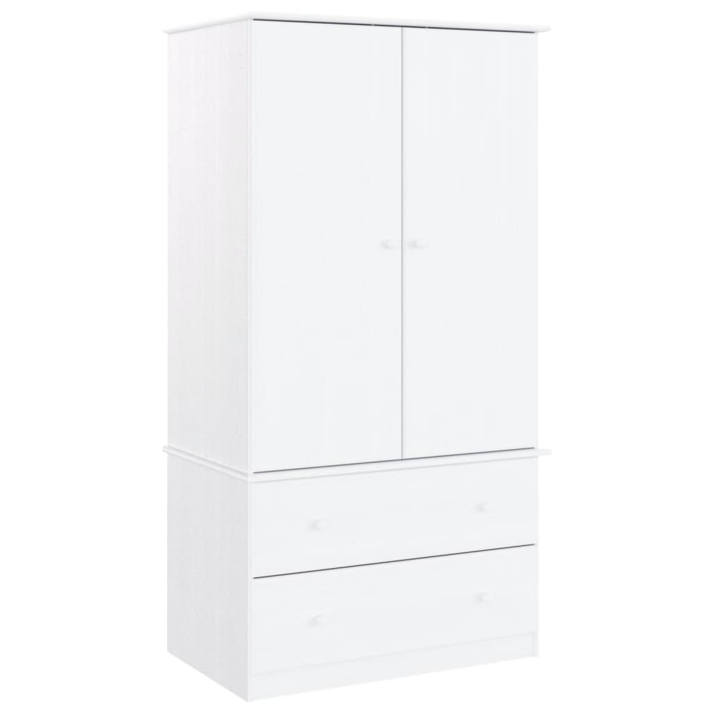 Wardrobe ALTA White 90x55x170 cm Solid Wood Pine