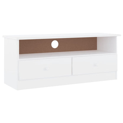 TV Cabinet with Drawers ALTA White 100x35x41 cm Solid Wood Pine