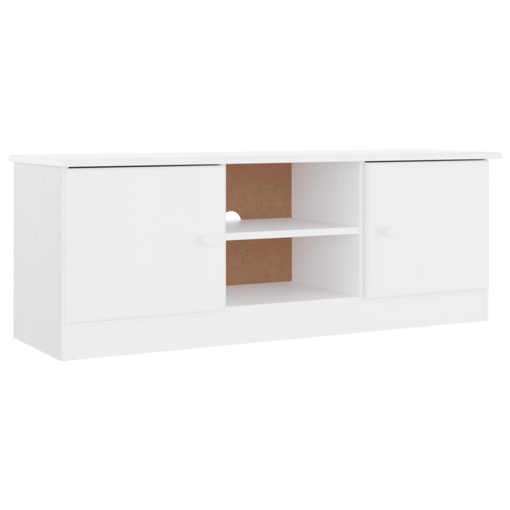 TV Cabinet ALTA White 112x35x41 cm Solid Wood Pine