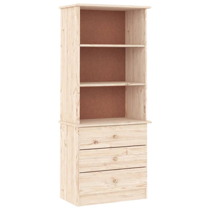 Bookcase with Drawers ALTA 60x35x142 cm Solid Wood Pine