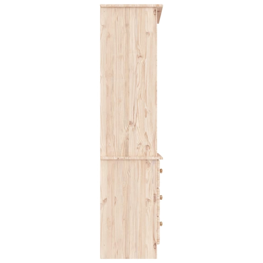 Bookcase with Drawers ALTA 60x35x142 cm Solid Wood Pine