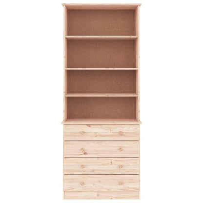 Bookcase with Drawers ALTA 77x35x186.5 cm Solid Wood Pine