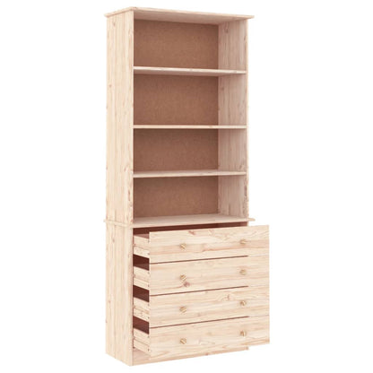 Bookcase with Drawers ALTA 77x35x186.5 cm Solid Wood Pine