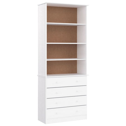 Bookcase with Drawers ALTA White 77x35x186.5 cm Solid Wood Pine