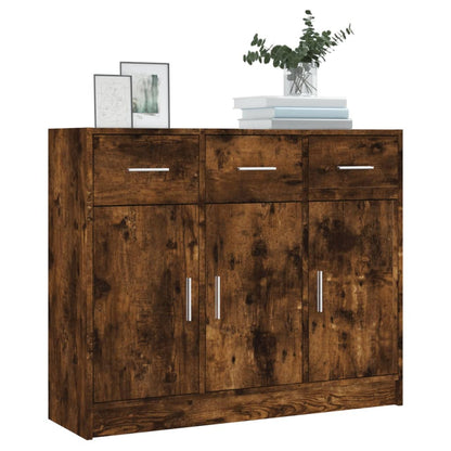 Sideboard Smoked Oak 91x28x75 cm Engineered Wood