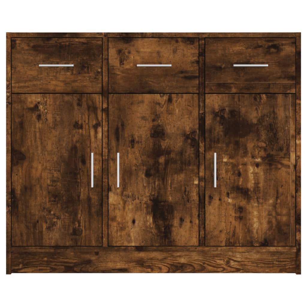 Sideboard Smoked Oak 91x28x75 cm Engineered Wood