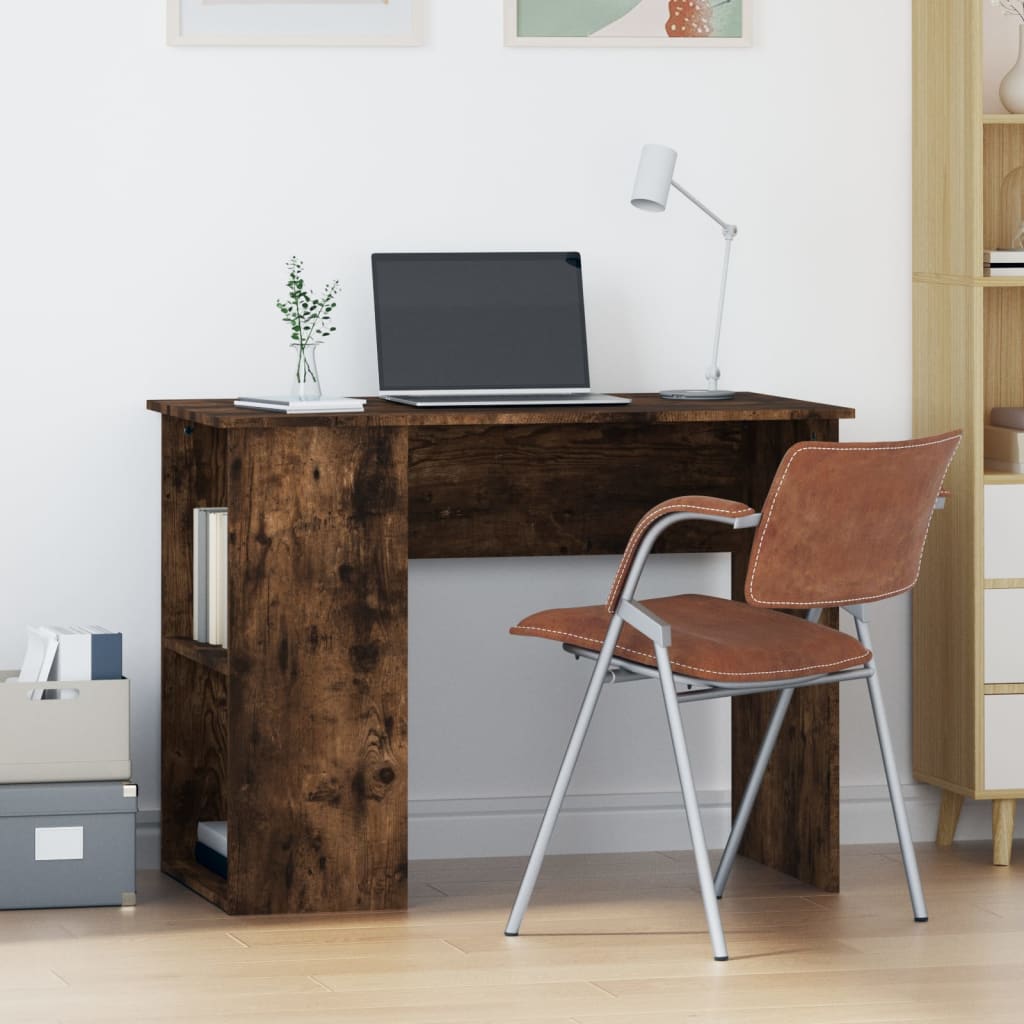 Desk Smoked Oak 100x55x75 cm Engineered Wood