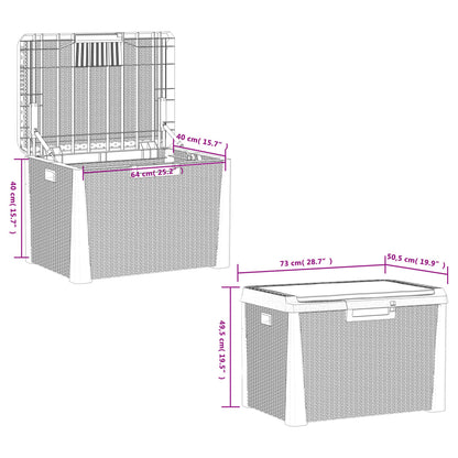 Garden Storage Box with Seat Cushion Brown 125 L PP