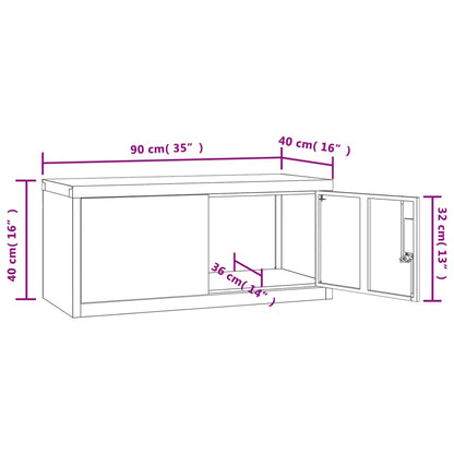 File Cabinet Light Grey 90x40x40 cm Steel