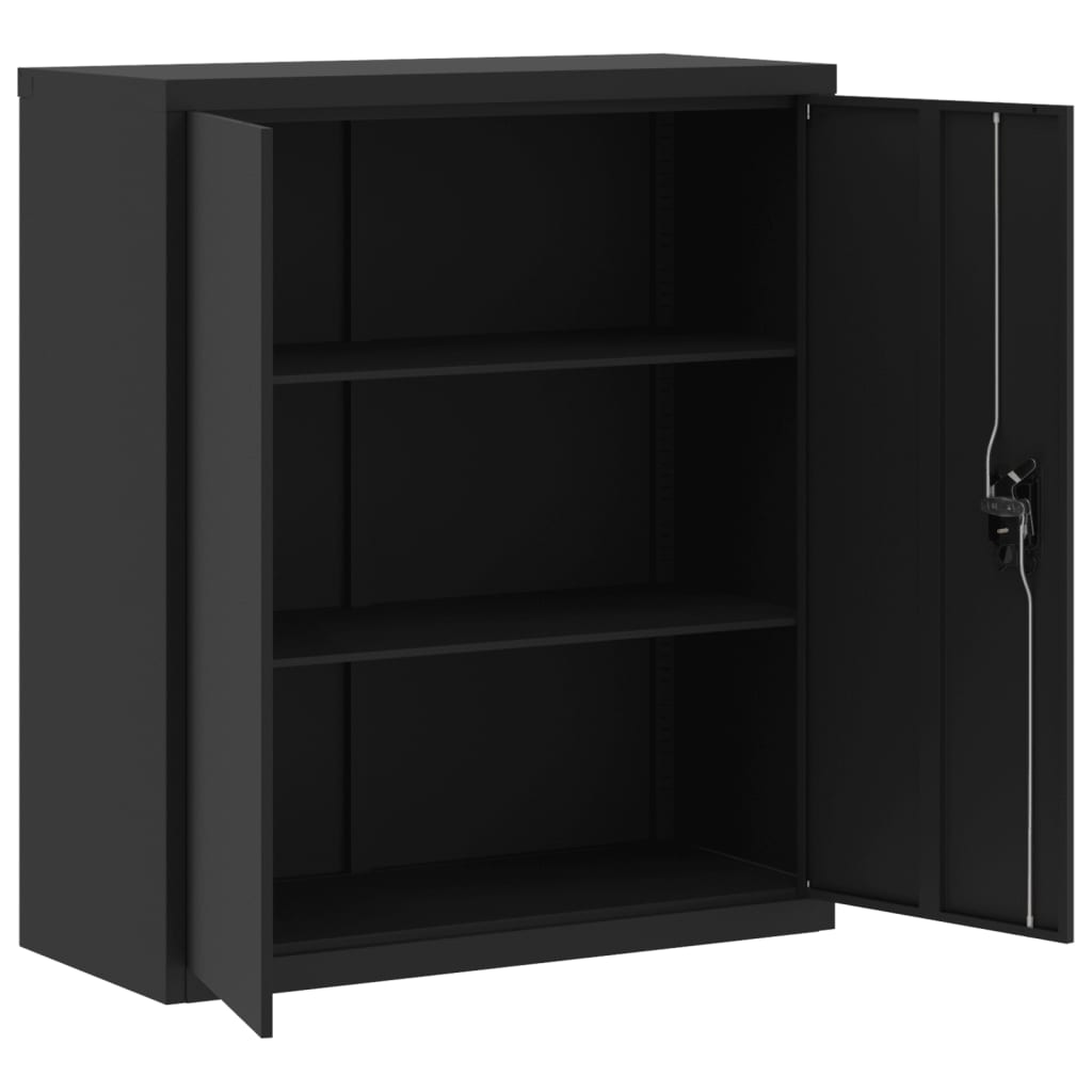 File Cabinet Black 90x40x105 cm Steel