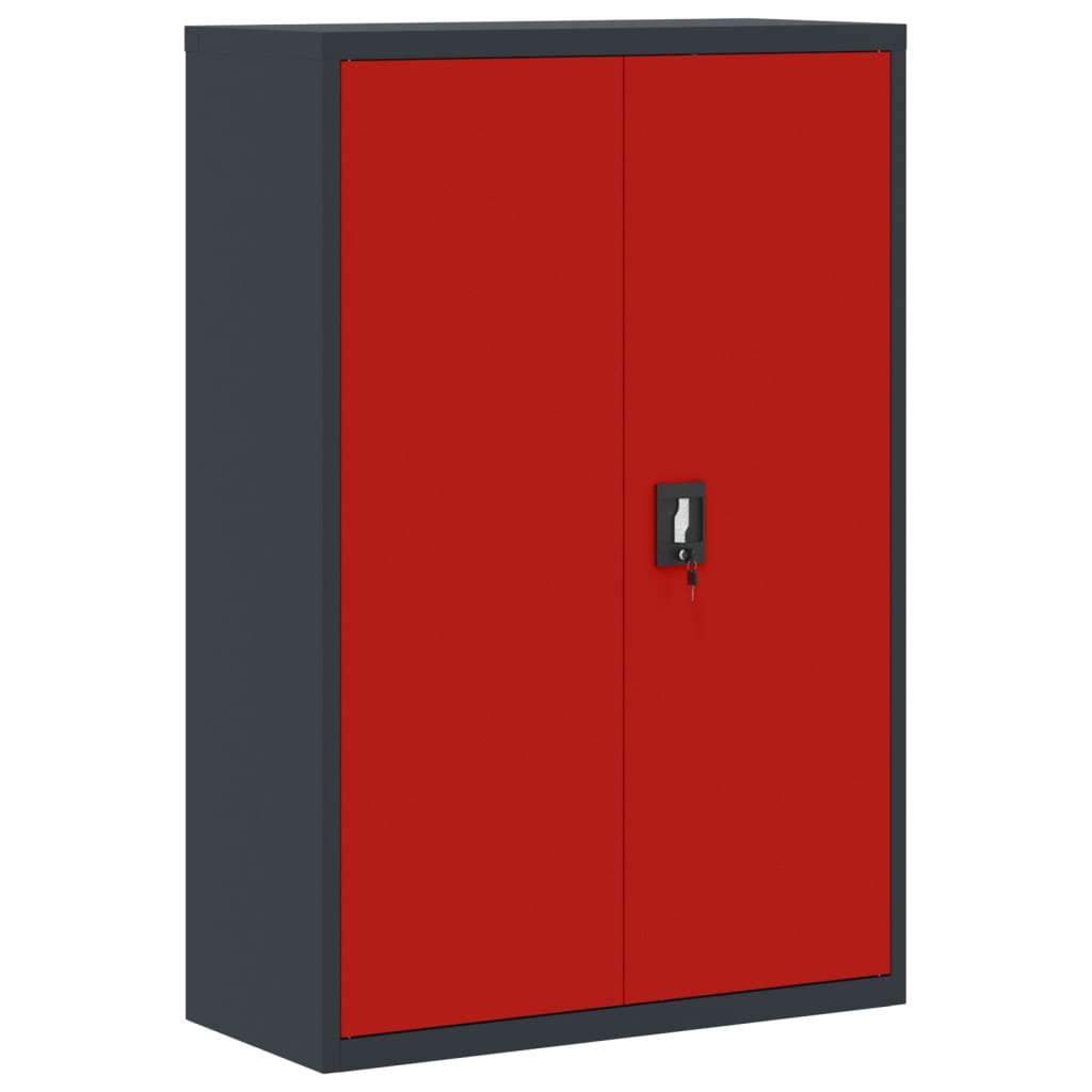 File Cabinet Anthracite and Red 90x40x140 cm Steel