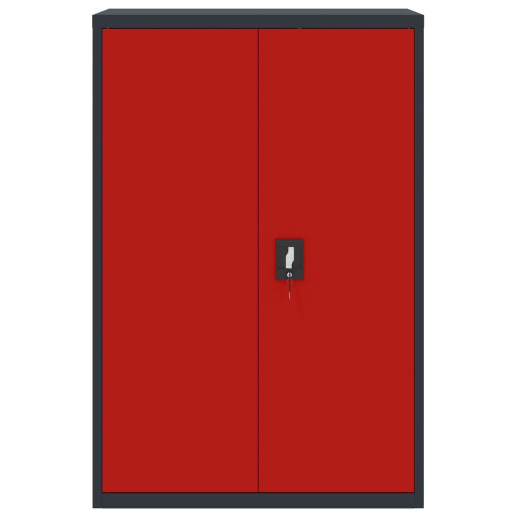 File Cabinet Anthracite and Red 90x40x140 cm Steel