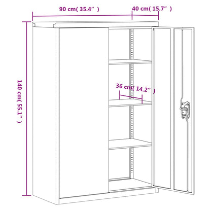 File Cabinet Anthracite and Red 90x40x140 cm Steel