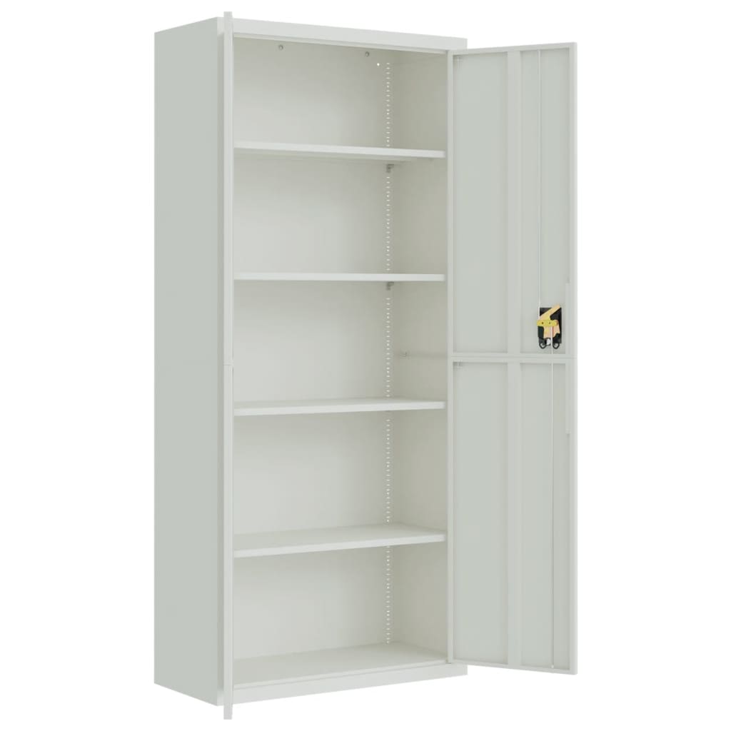 File Cabinet Light Grey 90x40x200 cm Steel