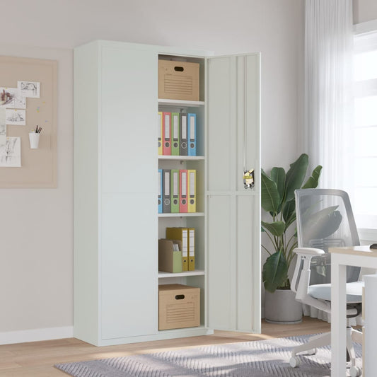 File Cabinet Light Grey 90x40x200 cm Steel