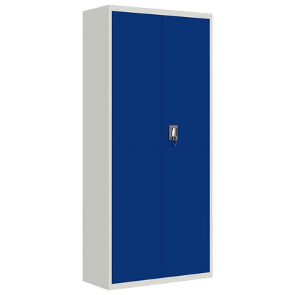 File Cabinet Light Grey and Blue 90x40x200 cm Steel