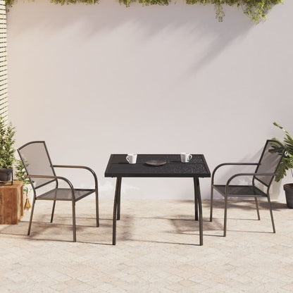 3 Piece Garden Dining Set Anthracite Steel